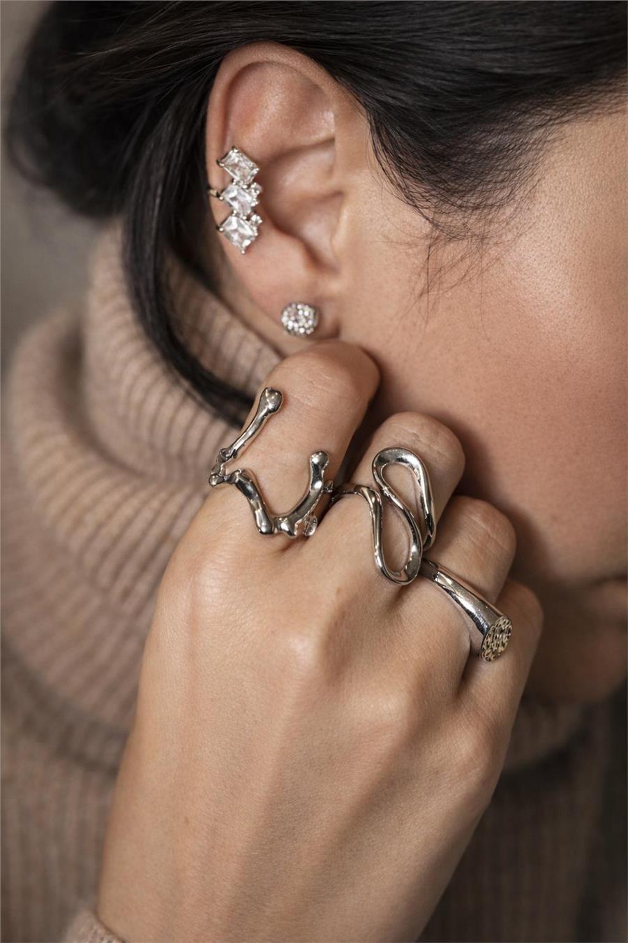 Jayla03 Zirkon Taşlı Kıkırdak Küpesi Cuff